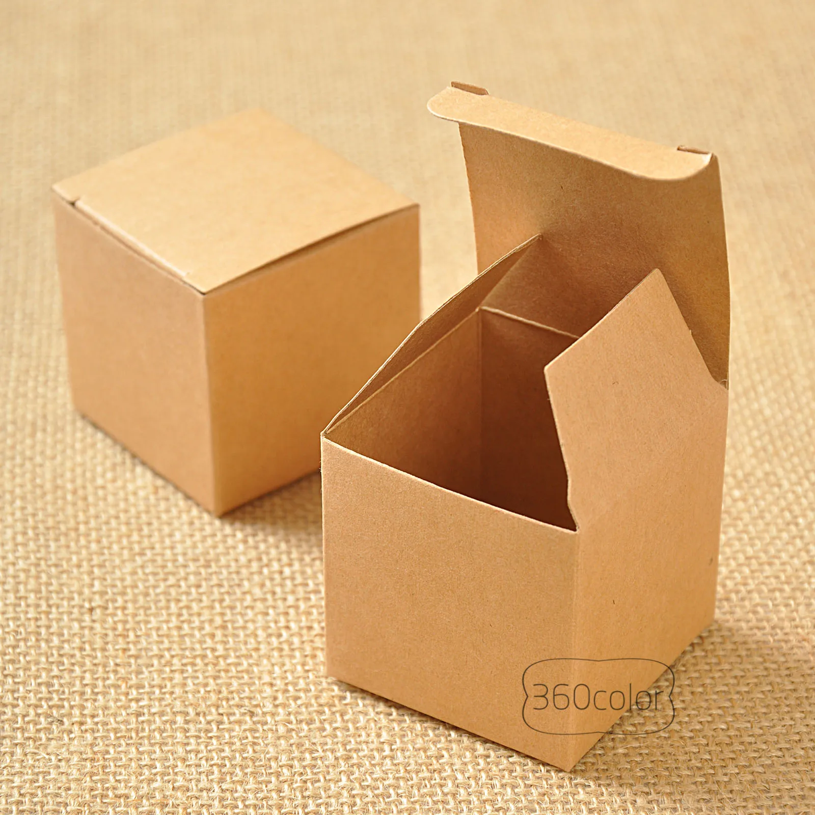 10 шт./лот квадратная коробка из крафт-бумаги с джутовым галстуком подарок