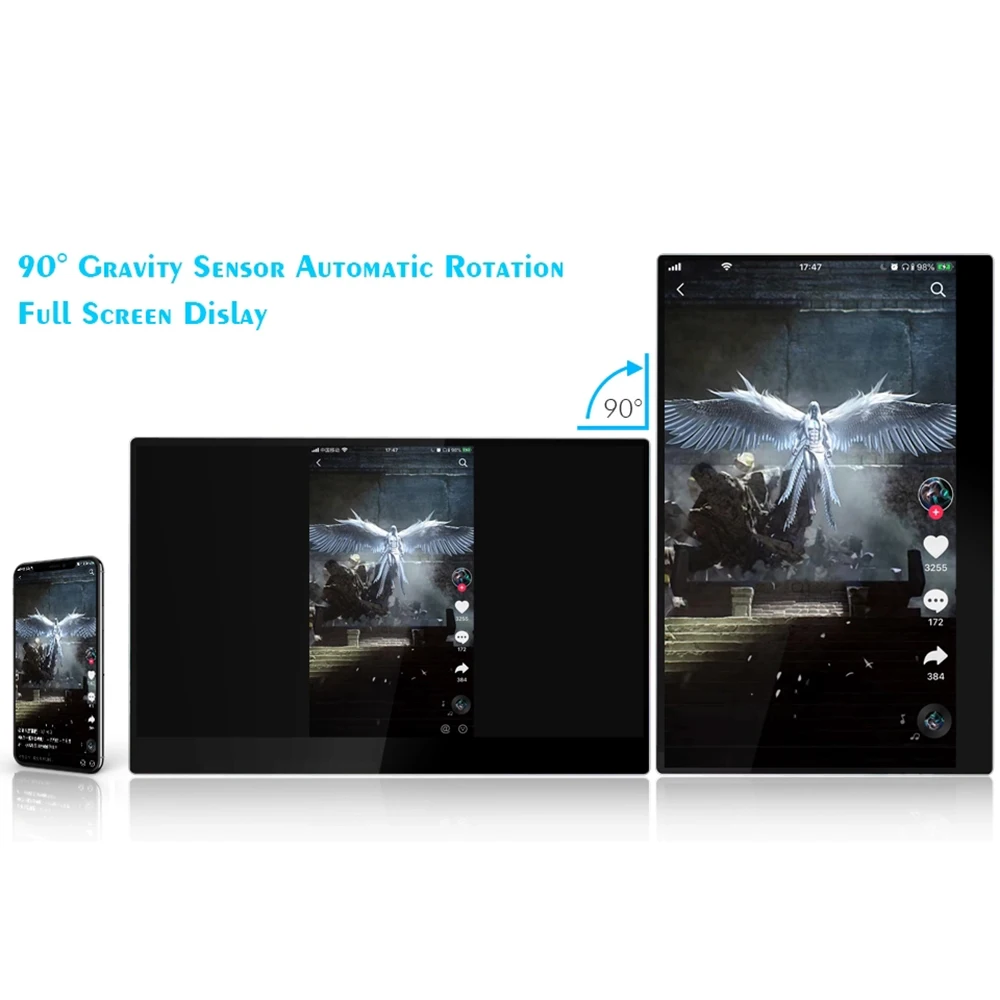 Автоматически вращающийся светодиодный сенсорный экран IPS интерактивный