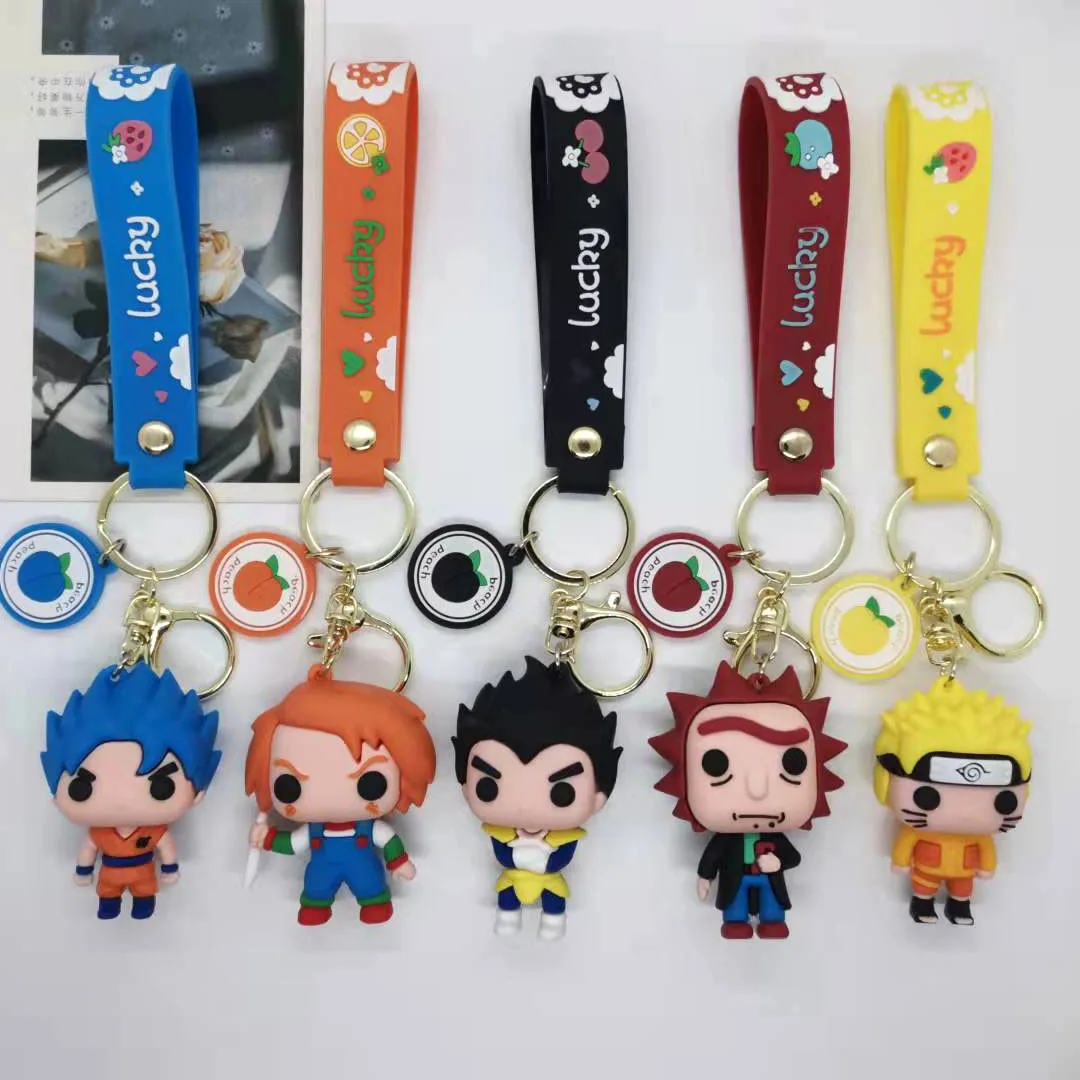 

Anime Naruto Keychain Action Figures Cosplay Dragon Ball Z Keychain Pendant Creative Wukong Hand-made Cute Bag Small Ornament