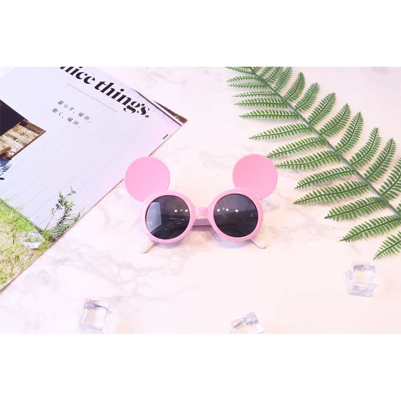 Микки Минни Маус Новые солнцезащитные очки детские силиконовые цепь для девочек