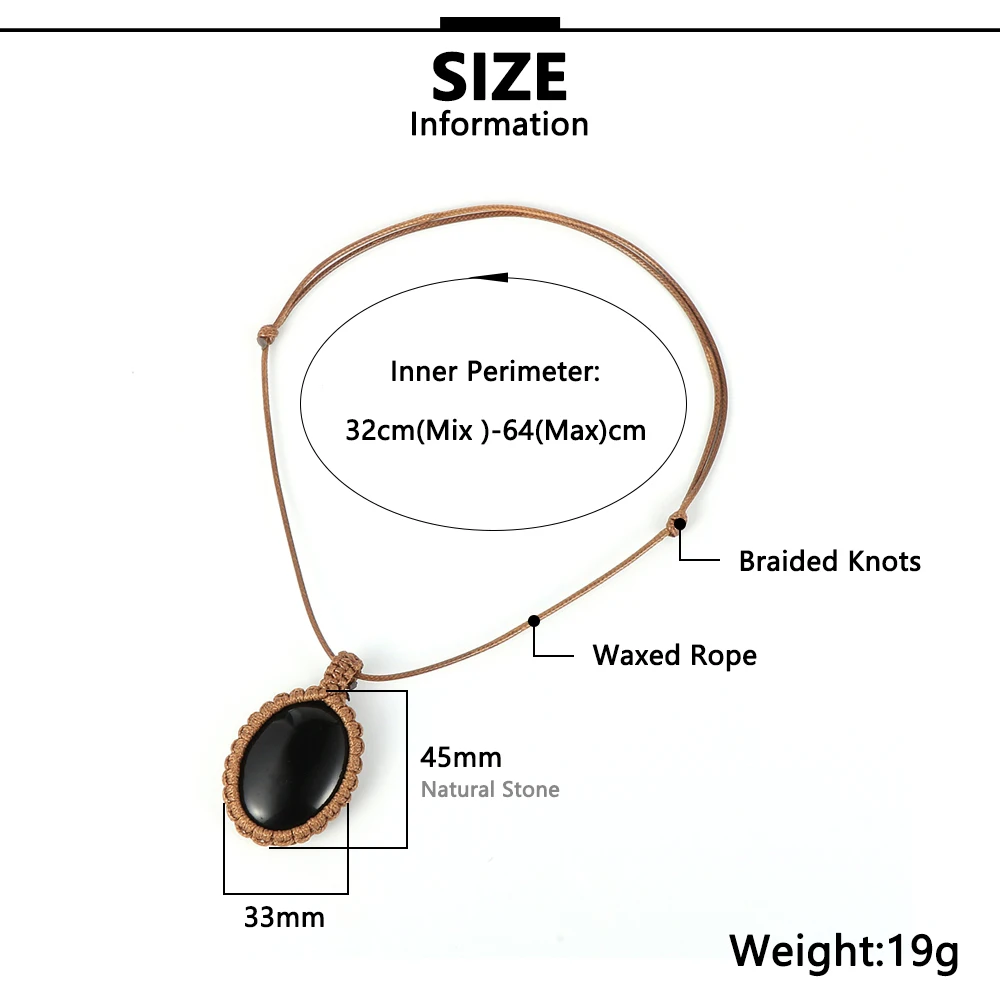 Женское и мужское ожерелье с подвеской из натурального овального камня