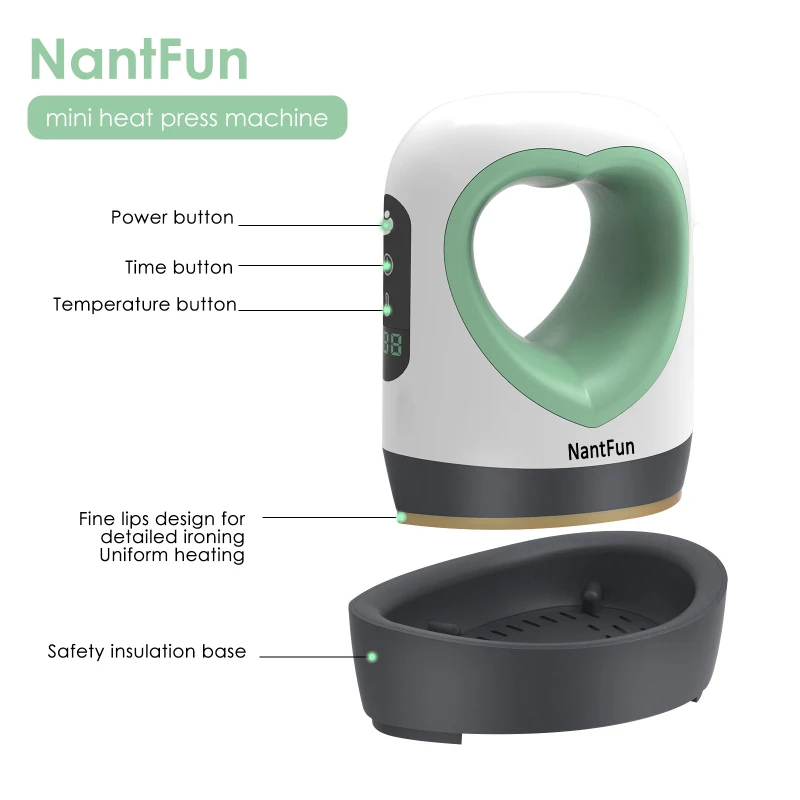 

Portable Mini Green Style Heat Press Machine Sublimation Digital Transfer Printing Machine For T-shirts Transfer and Ironing