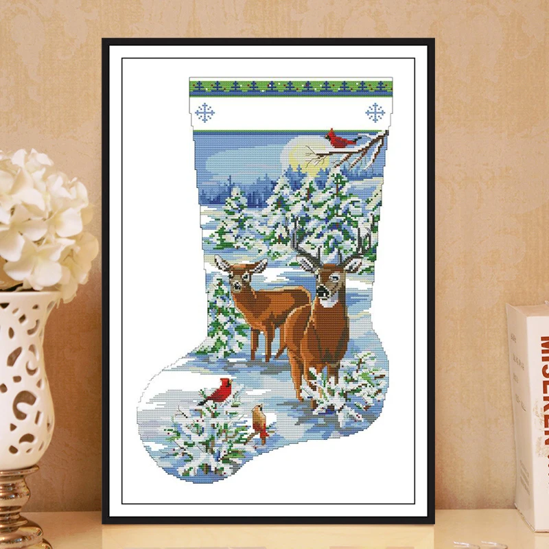 Набор для вышивки крестом Joy Sunday рождественские чулки Китайская вышивка счетный