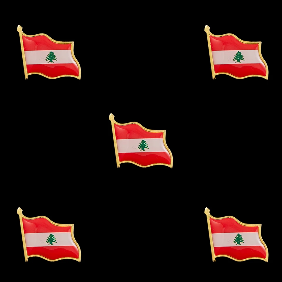 

5PCS Republic of Lebanon Country Patriotism Metal Flag Lapel Pins & Badges