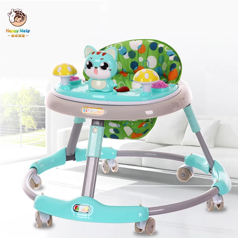 

Baby Walker with Wheel 6-12 Months Baby Learn Walker Multifunction Anti Rollover Foldable Walker with Music Kids Car