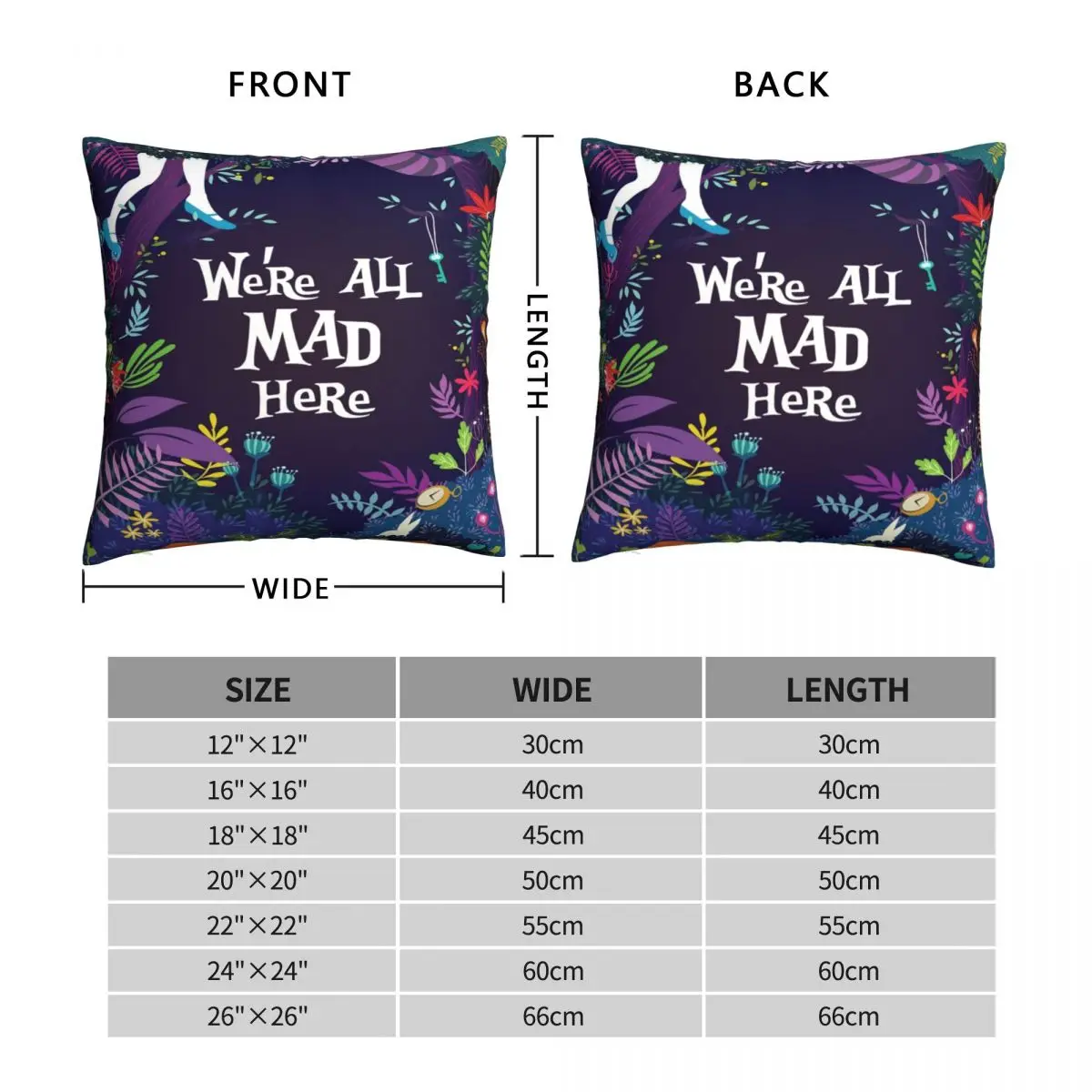Weare ALL MAD HERE квадратный чехол для подушки из полиэстера и льна бархатный