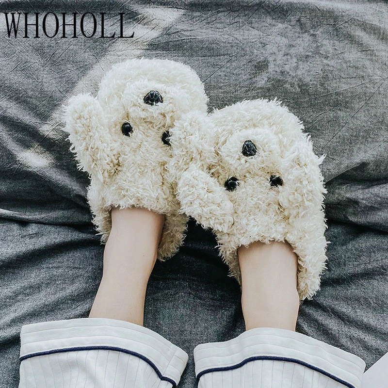 

Зима 2020, собака, хлопок, искусственная кожа, Плюшевые Теплые Симпатичные тапочки, женские осенние домашние тапочки для влюбленных, хлопковы...