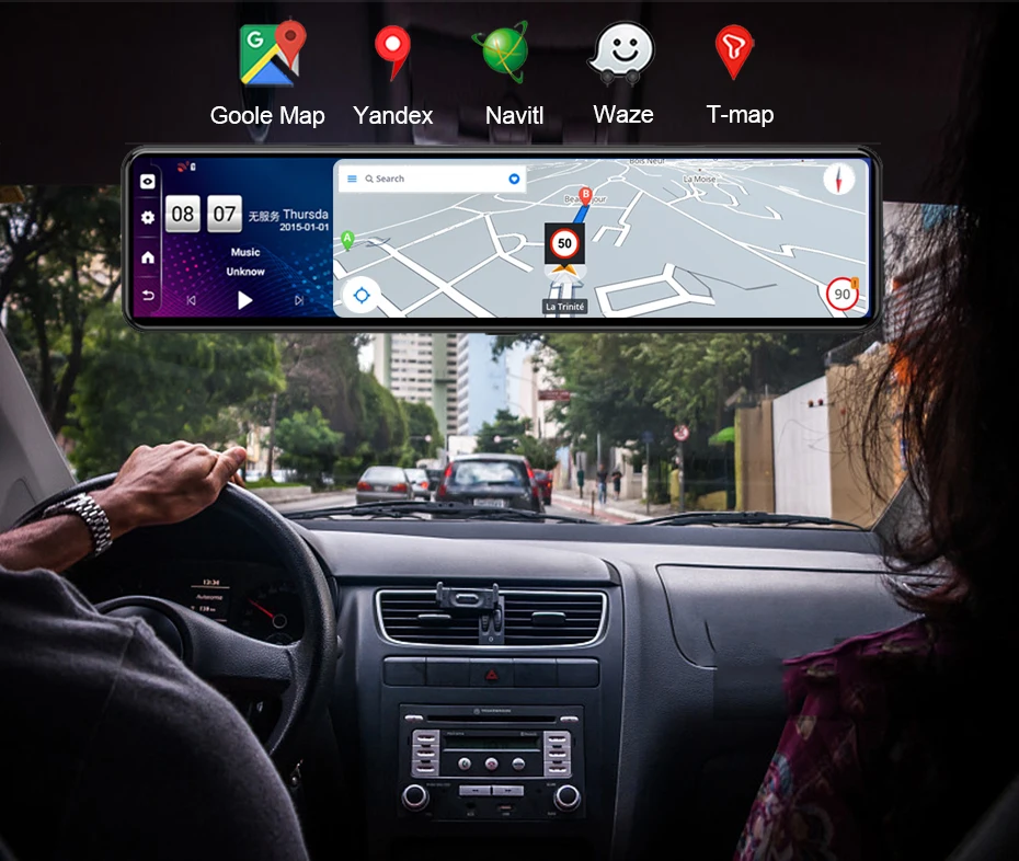 best gps navigation for car 4G Vehicle GPS Navigation 12" Car Rearview Mirror DVR Android 8.1 APP Remote Monitor Dashboard Registrator Navigator Dash Camera samsara gps