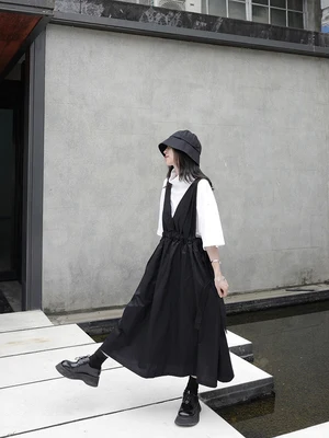 Yamamoto Стиль Темный японский дизайн чувство лета 2020 новый стиль женский арт юбка с