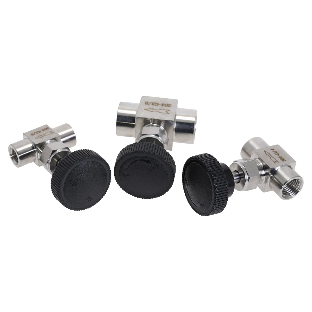 Нержавеющая сталь 304 игольчатый клапан 1/8 &quot1/4&quot 3/8 &quot1/2&quot BSP равный женский