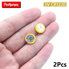 2 шт CR1220 кнопочный спаянный аккумулятор для электронного словаря, медицинское устройство, батарея с 2 паяльными вкладками