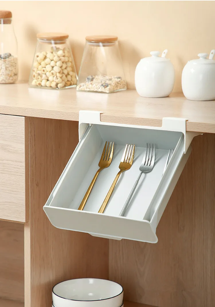 

Kitchen hook rack, household drawer type cabinet divider rack, under-desk hanging debris sorting storage rack drawer storage