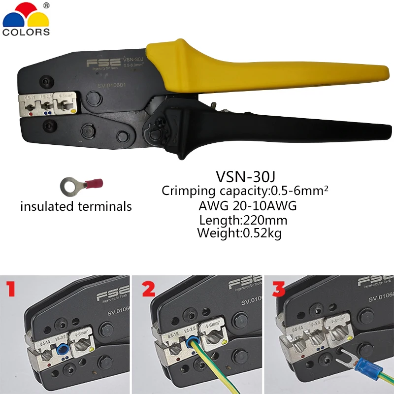 VSN высококачественные обжимные плоскогубцы высокоточные гольные/изолированные