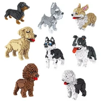 hot dachshund poodle husky corgi border collie sheepdog schnauzer golden retriever dog pet puppy bricks micro diamond block toys