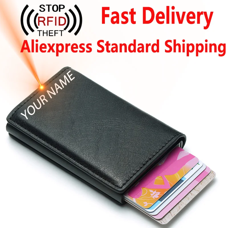 RFID блокирующий держатель для кредитных карт мужские кошельки Мини