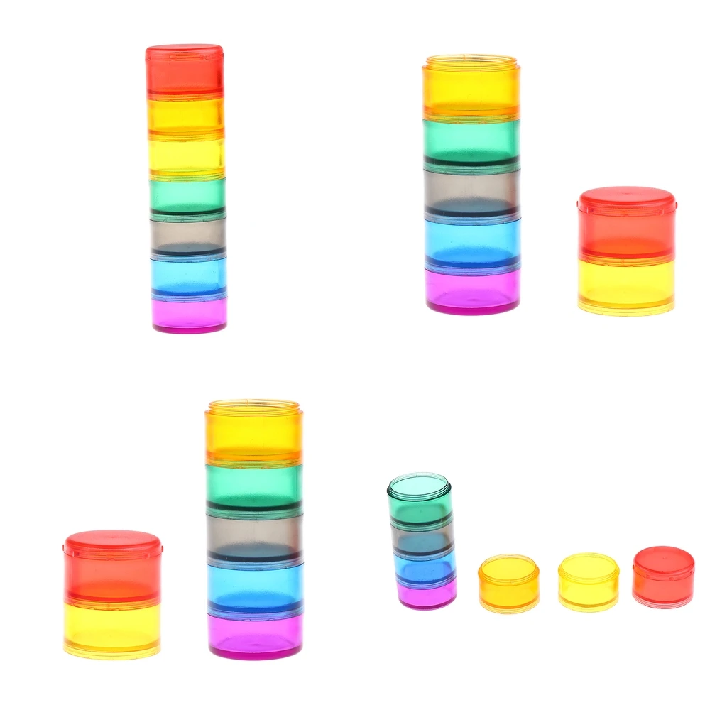 

4 Pcs 7 Day Stackable Pill Box Tablet Dispenser Medicine Container Holder