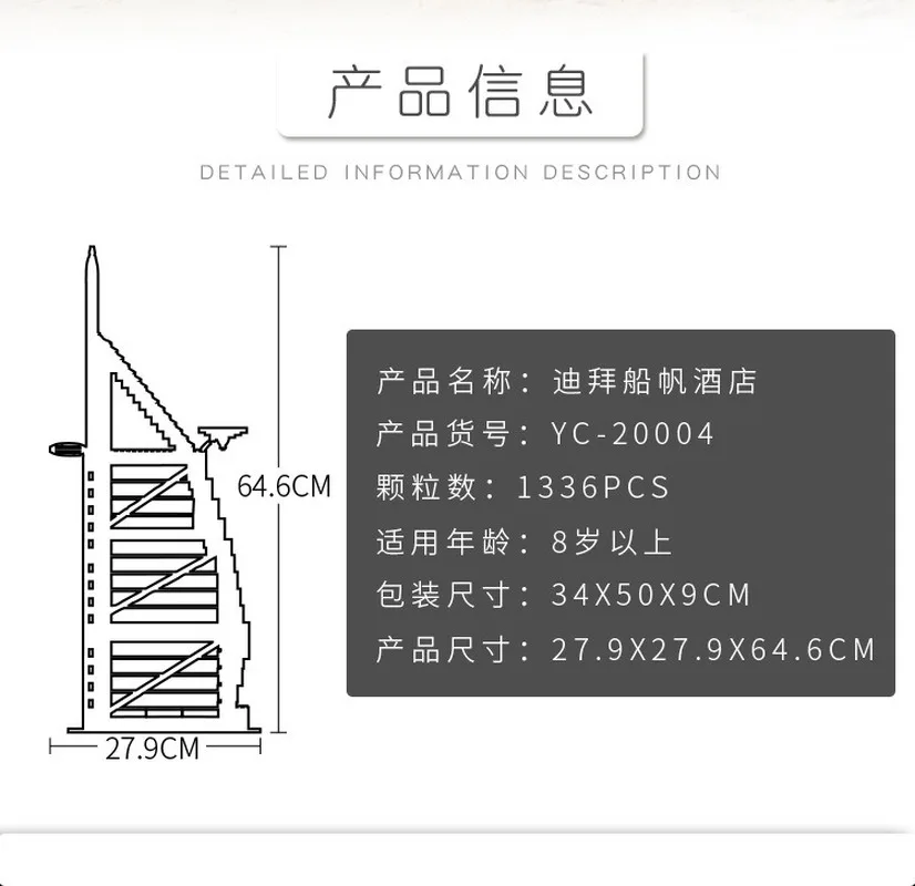 

Creator Street View Series Bricks Sailing Hotel Building Blocks DIY Collection Toy Gift for Children Birthday YC-20004 1336PCS