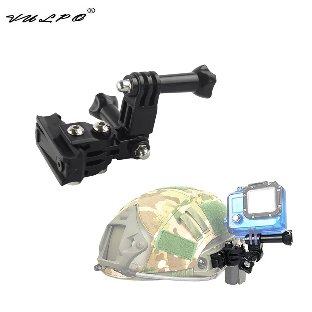 VULPO Tactical Helmet Side Rail Mount Adapter Fixed Mount Multi-angle Adjustable For Gopro HD Hero 1- 5 Action Camera