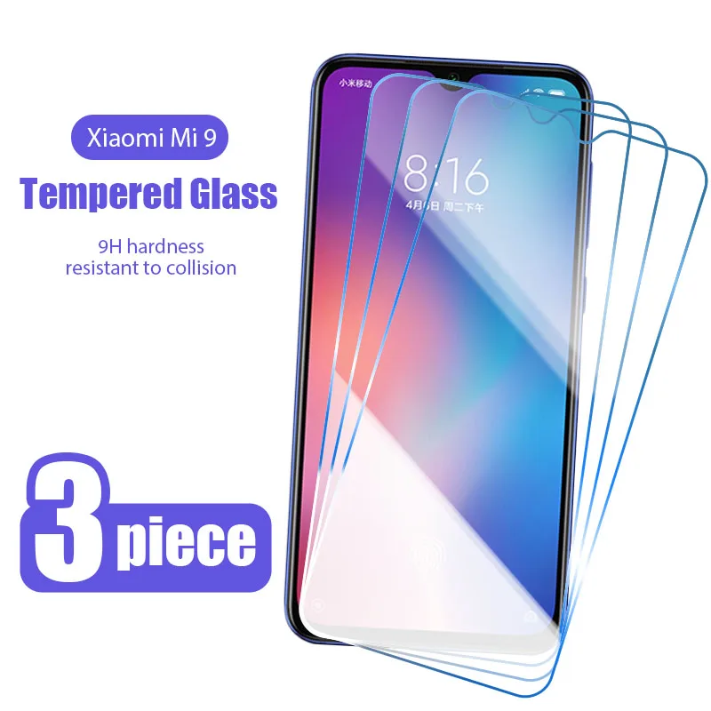 3 шт. защита для экрана Xiaomi Mi 10T Pro 5G 8 Lite SE 6 протектор из закаленного стекла 9T 9 A3 A1 A2
