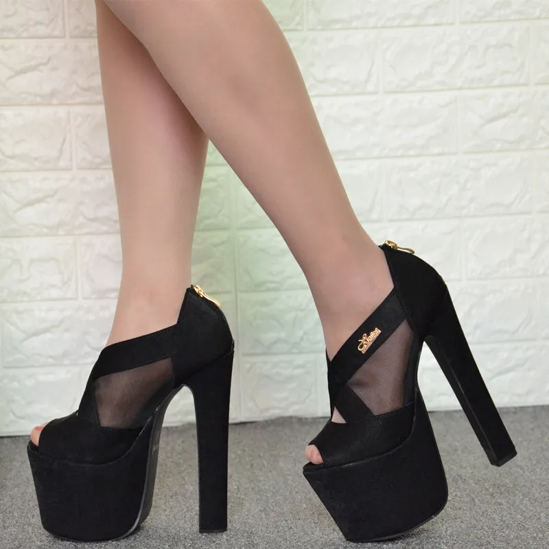 

18cm2021 summer fish mouth thick heel sandals high platform platform super high heels