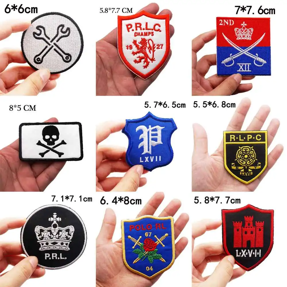

P.R.L. Полицейские нашивки с вышивкой и крючком на подложке POLO RL LXVII R.L.P.C