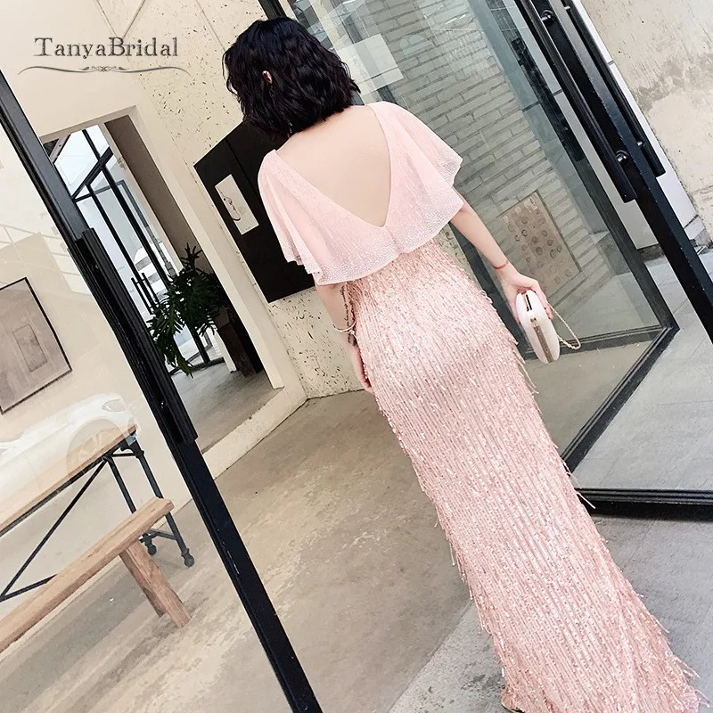 Новый список V образным вырезом вечернее платье с пайетками длинное v-образным на