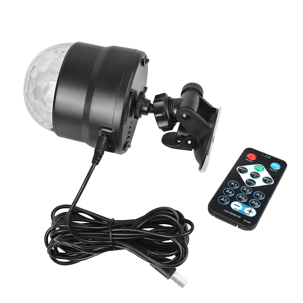 Миниатюрный светодиодный RGB-шар для автомобиля лампа сценического освещения со