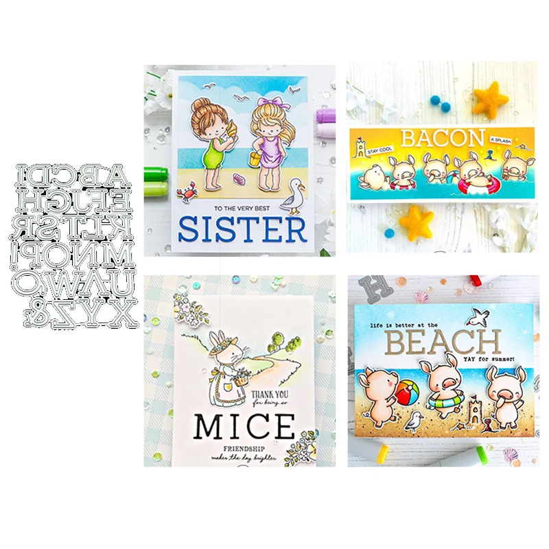 Буквы Алфавит металлические режущие штампы для изготовления карт Скрапбукинг