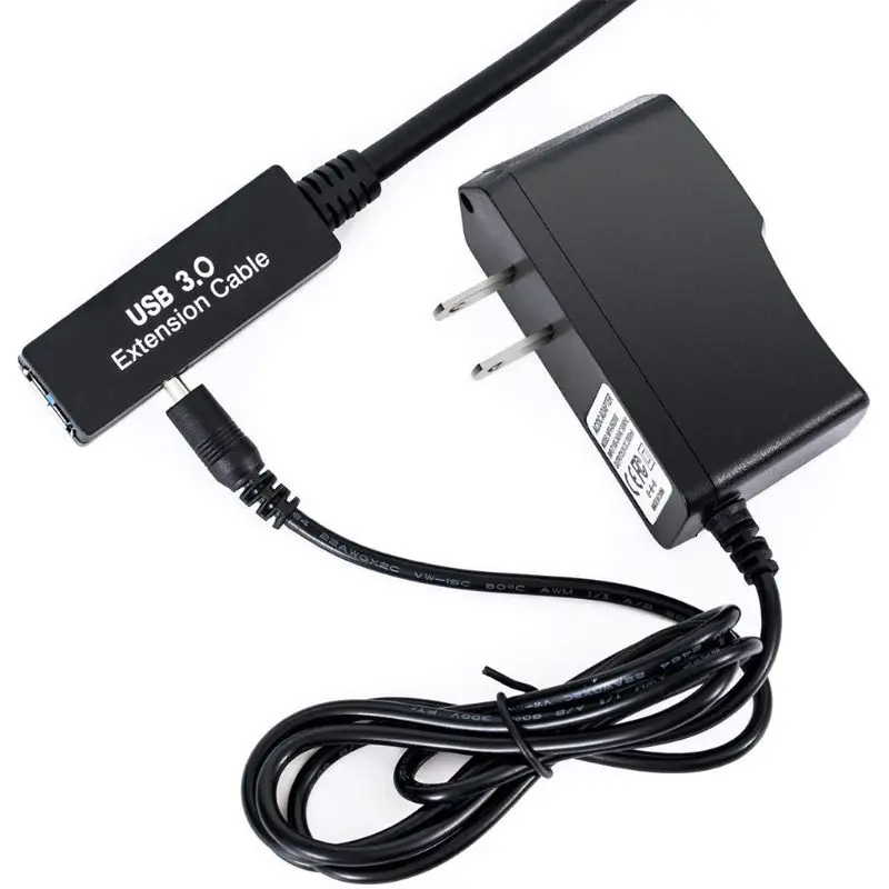

X7AA 5m/10m/15m USB3.0 Extension Cable Signal Amplification US/EU Plug Power Adapter