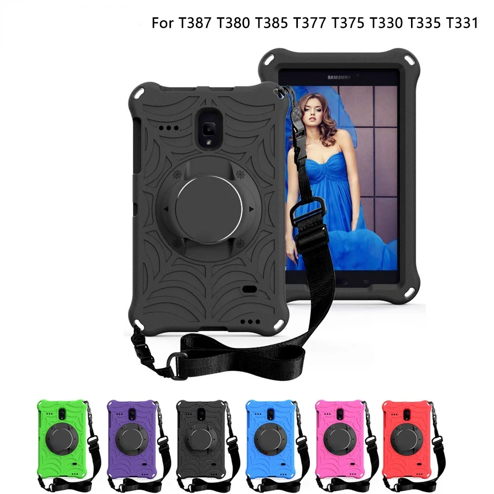 

Case For Samsung SM-T380 T385 Kids cover shock proof EVA Hand-held Stand Cover for Galaxy SM-T387 T377 T375 T330 T335 T331 coque