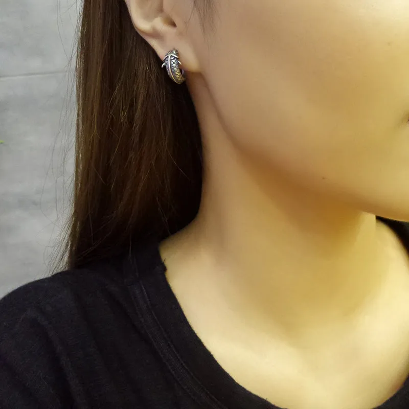 Винтажные серьги FUN BEAUTY Has Fish Koi повседневные серебряные гвоздики унисекс с