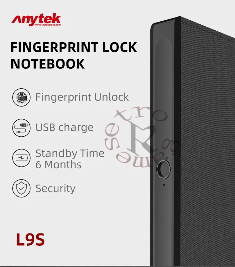 Блокировка отпечатков пальцев anytek L9S многофункциональный блокнот управления