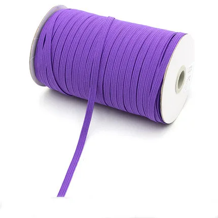 dark purple 6 мм Красочные белые черные эластичные ленты канатная Резиновая лента линия спандекс лента шитье из кружева отделка поясная лента аксессуары для одежды 100y - Цвет: dark purple