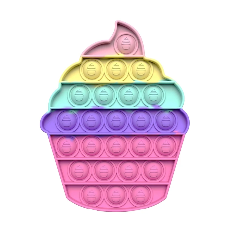 

Ice Cream Bubble Toy Rainbow Fidget Antistress Push Bubble Fidget Sensory Toys Kids Adult Autism Stress Reliever Decompression