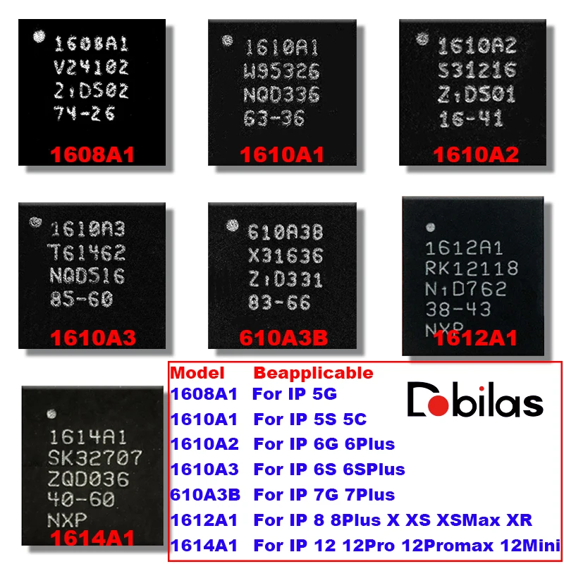 

New U2 USB Tristar IC 1614A1 1612A1 610A3B 1610A3 1610A2 1610A1 1608A1 For IPhone 5 5S 6 6S Plus 7 7P 8 8P X XS XSM XR 11 12 Pro