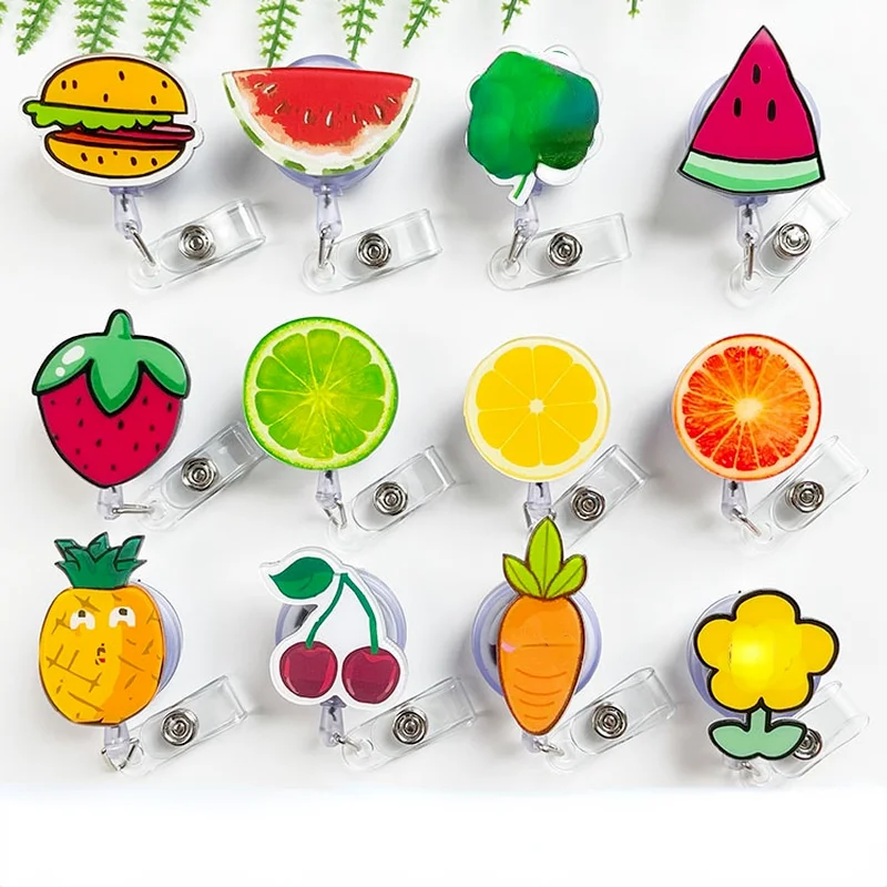 

Fashion Cartoon Cute Badge Reel Clip Badge Holder Doctor ID Card Chain Clips School Student Office Supplies