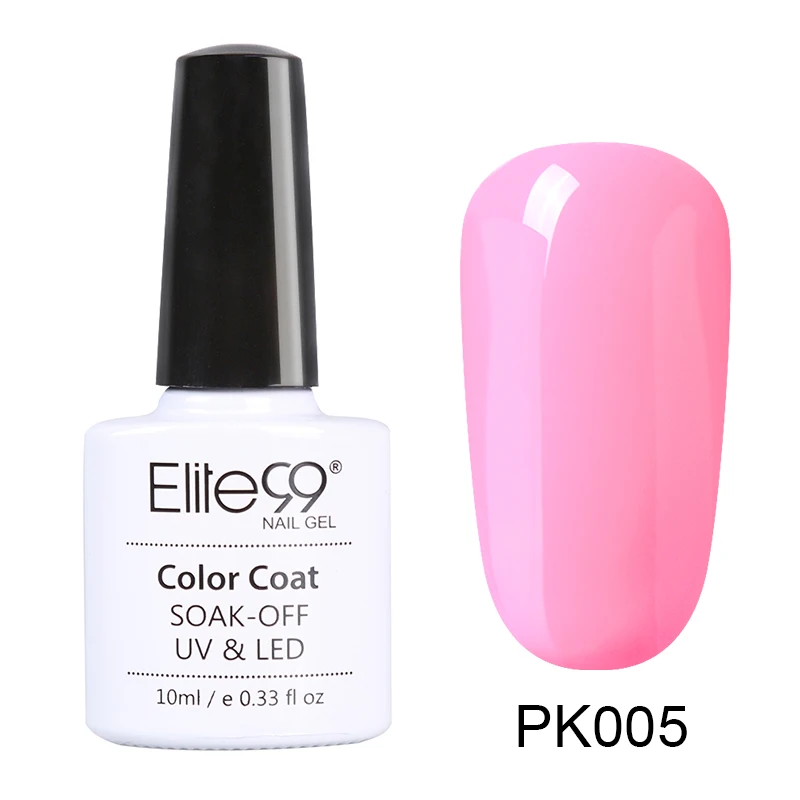 PK005 Elite99 10 мл Розовый Цветной Гель-лак для маникюра Полупостоянный Светодиодный УФ верхнее покрытие гель для ногтей лак для ногтей Гель-лак Гибридный гель - Цвет: PK005