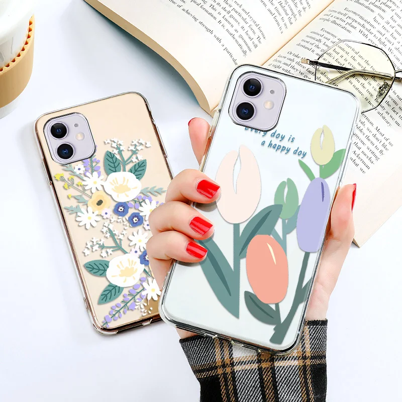 

Flower Silicon Case For OPPo A9 A5 2020 Cases Transparent Fundas Realme C3 7 X2 X7 Pro 6i C11 C12 X Lite Narzo 20 Covers Bumpers