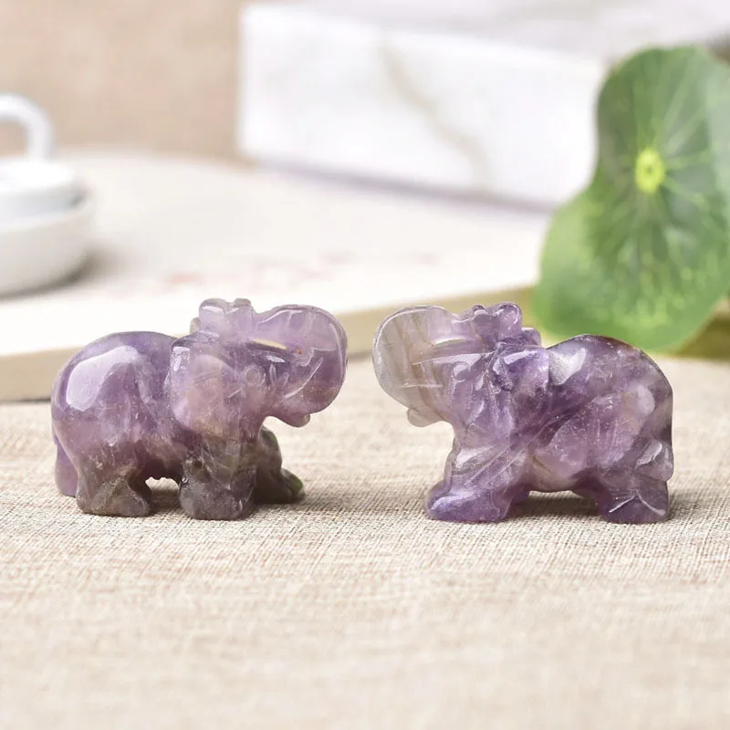 1 шт. натуральный кристалл цветной слон ручная работа резные животные редкие