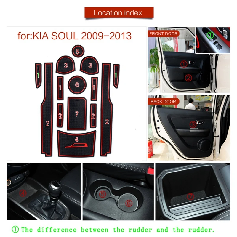 

Автомобильные противоскользящие латексные коврики для KIA Soul Gate, щелевые коврики, Автомобильный интерьер, противоскользящие подставки Polver