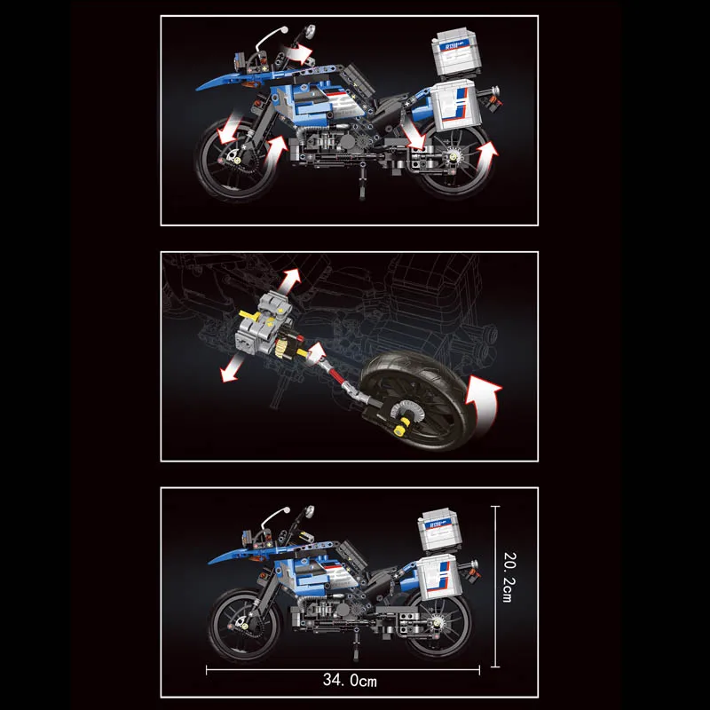 Конструктор Yeshin 50007 50008 игрушки для мотоцикла модель H2R и F700 GS Super MOTO строительные