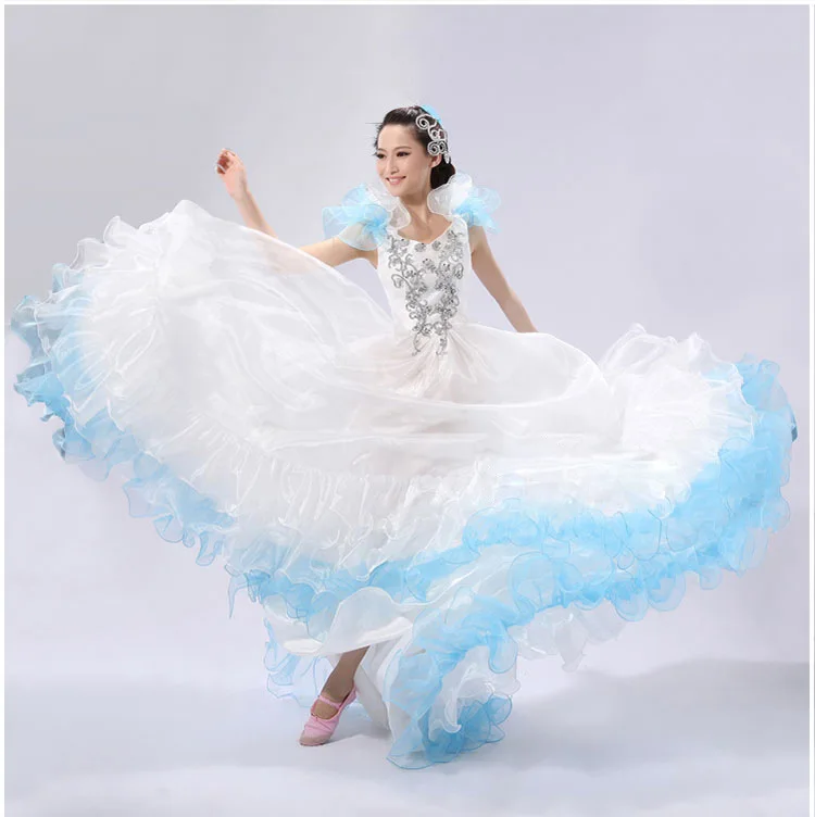 Испанская коррида живота 370 градусов танец платье юбка длинный халат фламенко