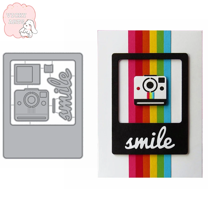 Smile Camera квадратная рамка металлические режущие штампы DIY альбом для скрапбукинга