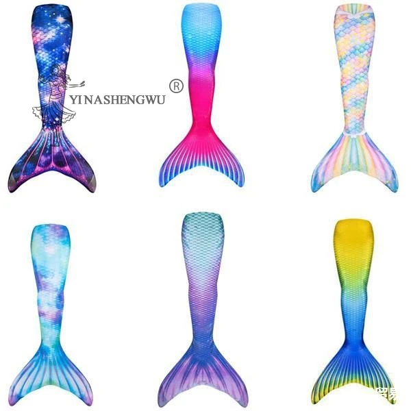 

13 Styles Adult Beach Swimsuits Mermaid Tail Kids Girls Cosplay Children Swimming Costumes Swimmable Swimwear Sets No Flipper