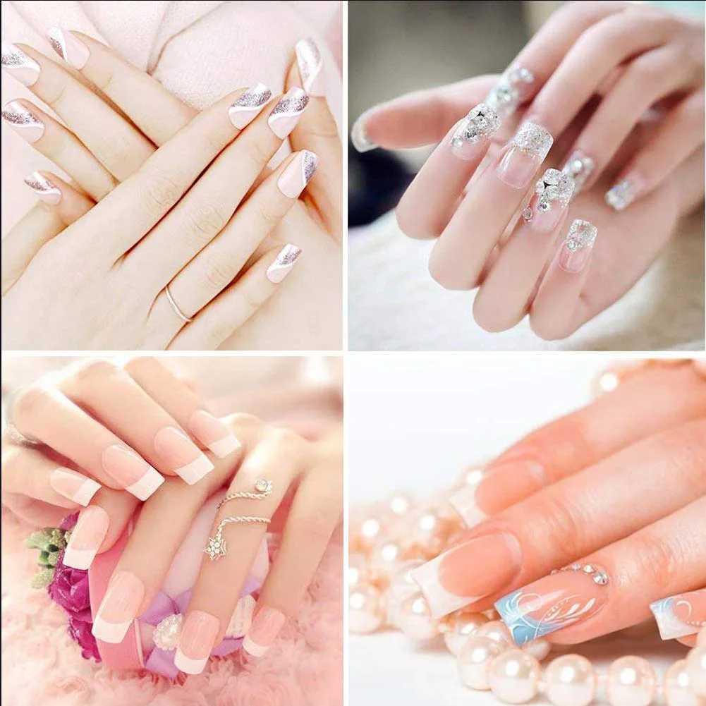500Pcs/Set French Acrylic Solid Color Fake Nail Tips Stickers DIY Manicure Tool | Красота и здоровье