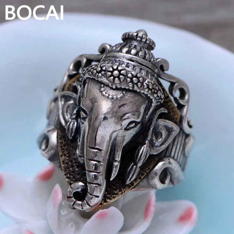 100% real 925 sterling silver jewelry retro Thai Man rings the god of wealth male models delicate ring for | Украшения и