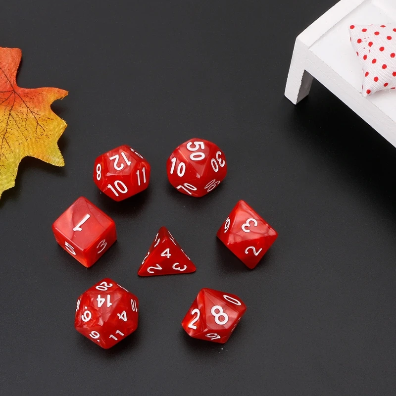 7 шт. многогранные кости белые цифры для Dragon Pathfinder D20 D12 2xD10 D8 D6 D4 M5TC | Спорт и