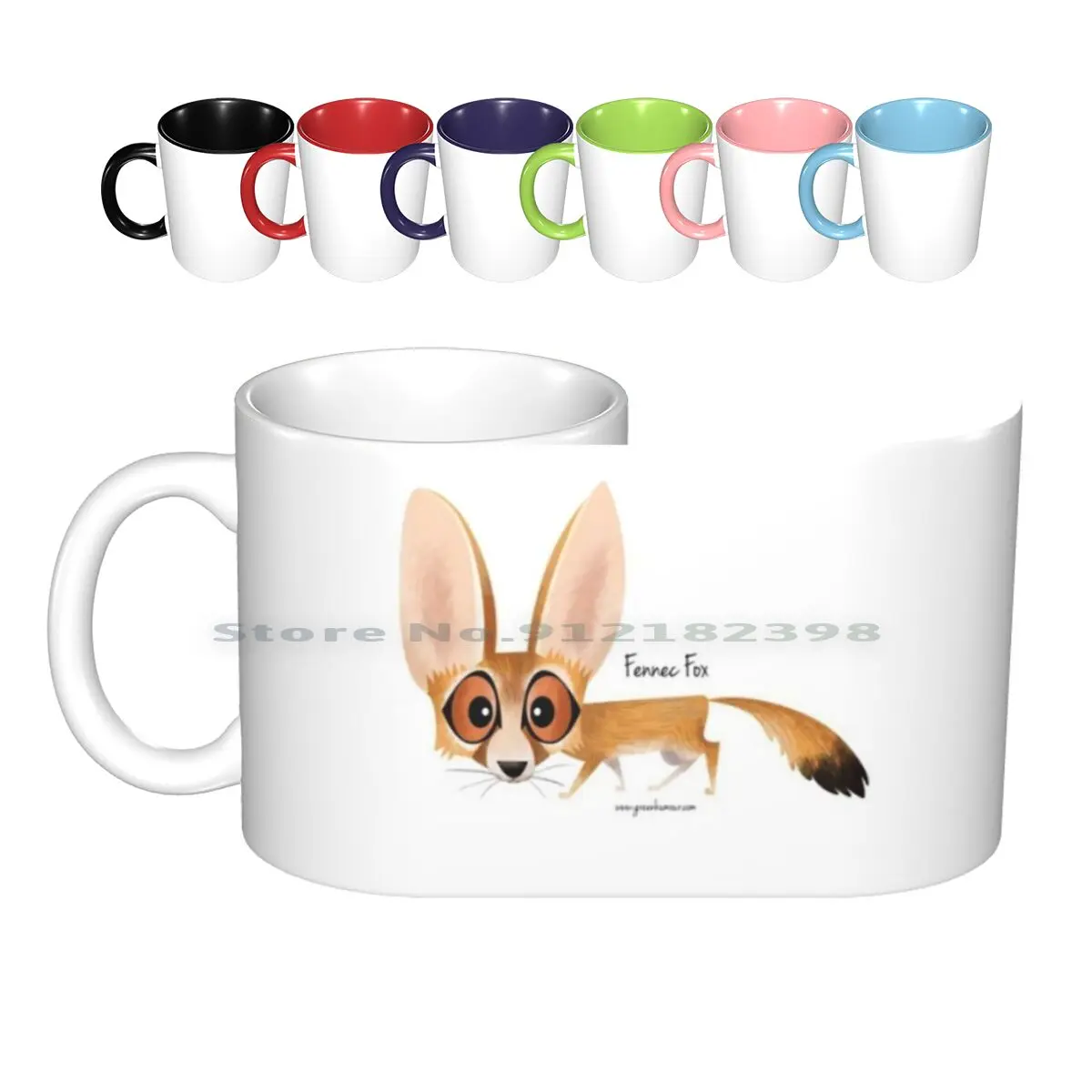

Керамические кружки Fennec с изображением лисы, кофейные чашки, Кружка для молока и чая, лиса, лисицы, собак, дикой природы, Африки, ушей, кофейны...