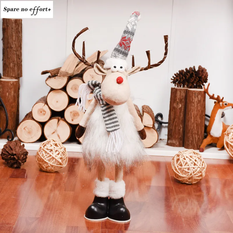 Christmas Eve Decoration Standing Gray and White Elk Plush Simulation Deer Exquisite Family Gift | Дом и сад