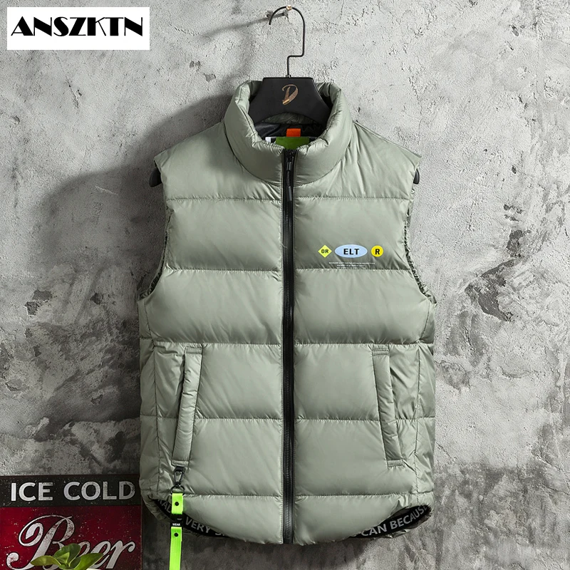 

ANSZKTN New Arrivals Men's Jacket Sleeveless Vests Jackets men Casual Coats Men's Vest Man Cotton Thicken Sleeveless Waistcoat